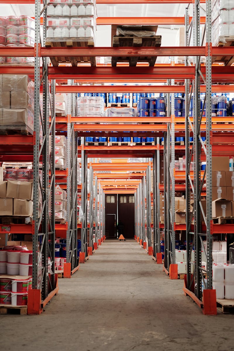 Warehouse shelving and inventory storage