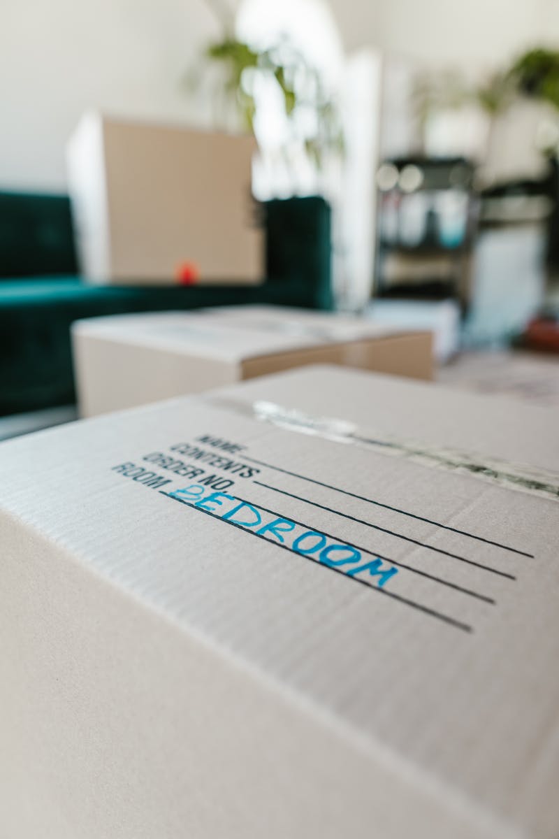 Moving boxes ready for storage during a relocation to Killeen TX